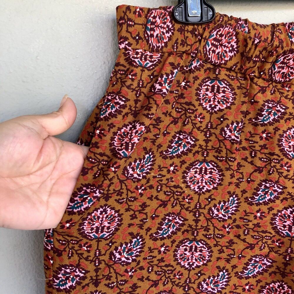 Madewell Shorts Women L Brown Pink Boho Print Pull On Beach Resort Coastal Beach - Picture 6 of 11